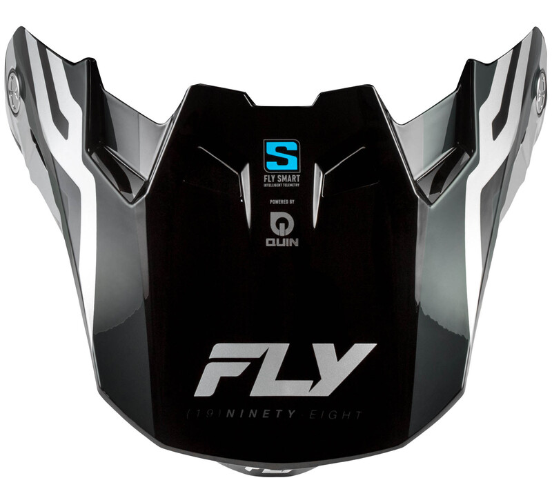Visière FLY RACING Formula S Carbon Byte - Black Carbon/gris/argent 