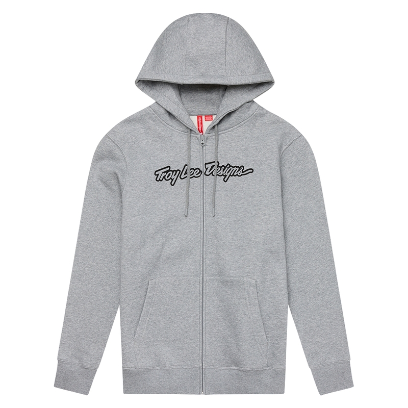 Hoodie TROY LEE DESIGNS Zip Up Signature - Gray Heather 