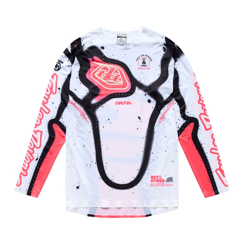 Maillot TROY LEE DESIGNS SE Ultra Membrane - blanc/Infra Red 