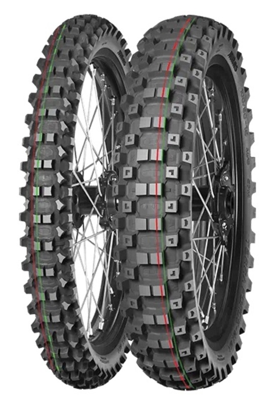 Pneu MITAS TERRA FORCE-MX MH 110/90-19 NHS 62M TT MEDIUM TO HARD RED GREEN 
